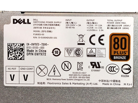 Zasilacz Dell F180ES-00 180W (np. 0WYX72) Dell Optiplex 3040 5040 7040 MT; Precision 3420 SFF