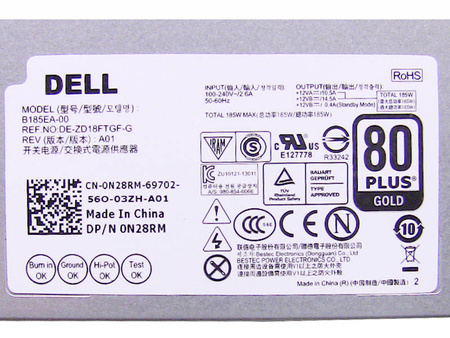 Zasilacz Dell B185EA-00 185W (0N28RM) Dell AiO Optiplex 9030 / Insprion 5348