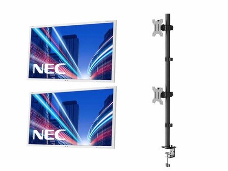 2 x Monitor 27" LED NEC MultiSync EA274WMi IPS 2560x1440 HDMI DisplayPort DVI VGA USB, głośniki, (P2UB), 3 lata gwarancji