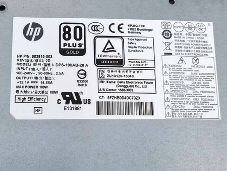 Zasilacz HP DPS-180AB-28 A 180W (902815-003) AiO HP EliteOne 800 G3 / 800 G4