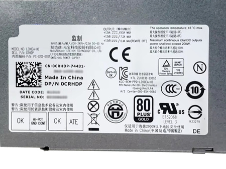 Zasilacz Dell L200EA-00 200W (0CRHDP) Dell AiO Optiplex 9010 / Insprion 5348 2330
