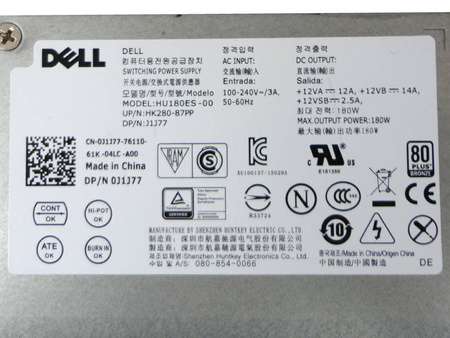 Zasilacz Dell HU180ES-00 180W (0J1J77) Dell Optiplex 3040/5040/7040 SFF