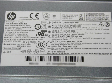 Zasilacz HP D11-300P1A 300W (667892-003) HP 400 G1 MT / Pro 3500 MT / Pavilion P6