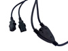 Pakiet 100 szt. Kabel zasilający komputerowy podwójny / rozgałęźnik (2x C13), 10A, 2m, NOWY