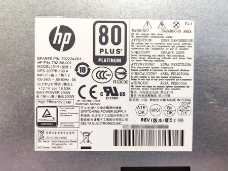 Zasilacz HP DPS-200PB-199 A 200W (792198-001) HP 800 G2 All-in-One