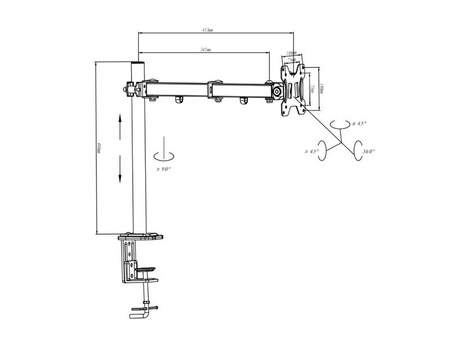 Uniwersalny uchwyt na długim ramieniu do blatu na monitor