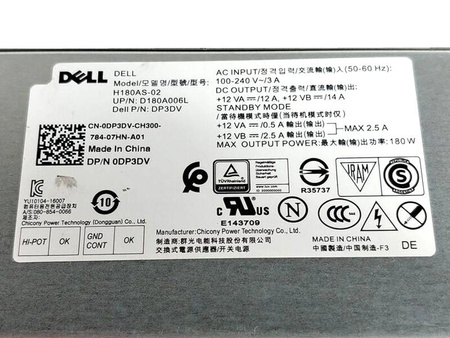 Zasilacz Dell H180AS-02 180W (0DP3DV) Dell Optiplex 3040/5040/7040 SFF