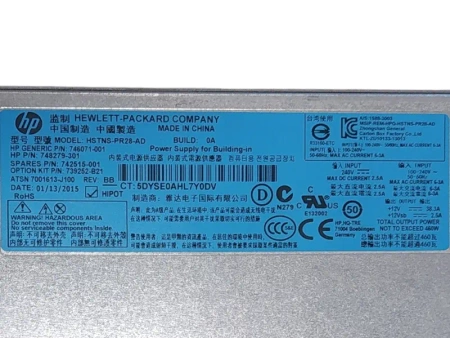 Zasilacz HP HSTNS-PR28-AD 460W (748279-301) HP PROLIANT DL360 G8