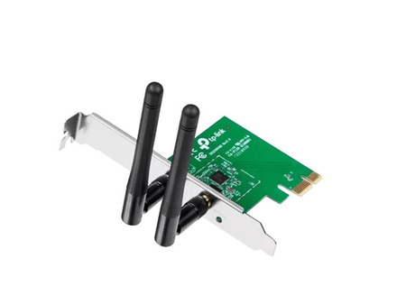 Karta sieciowa WiFi TP-LINK TL-WN881ND 802.11n 300Mbps, 2x antena 2dBi, PCI-Express x1, Wysoki / Niski profil, NOWA