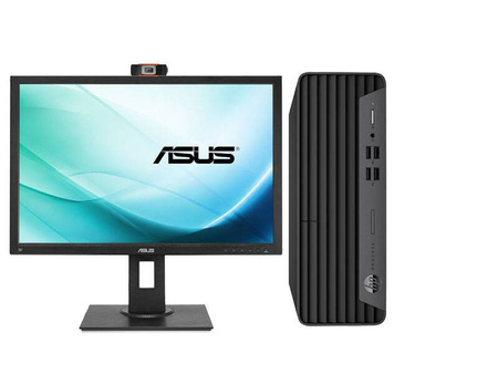 Zestaw Komputer HP ProDesk 400 G7 SFF + Monitor ASUS 24" + Kamera internetowa + Głośniki 2.0 + Słuchawki z mikrofonem, Intel Core i3 X-GEN, 16GB, 120GB SSD, Windows 11 Pro, 3 lata gwarancji