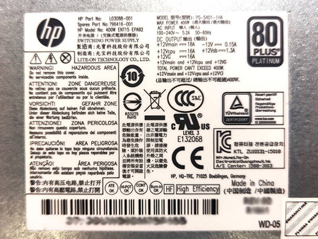 Zasilacz HP PS-5401-1HA 400W (np. 796416-001) HP Z240 Tower Workstation