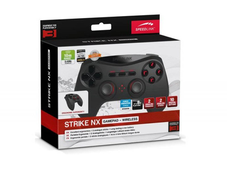 Kontroler gamepad SpeedLink STRIKE NX PS3, Bezprzewodowy, Czarny (SL-440401-BK)