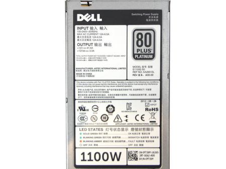 Zasilacz DELL E1100E-SO 1100W (0YT39Y) Dell PowerEdge R520 R620 R820