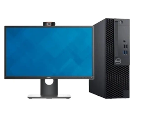 Zestaw Komputer Dell 3070sf + Monitor Dell 21.5" + Kamera internetowa + Głośniki 2.0 + Słuchawki z mikrofonem, Intel Core i5 IX-GEN, 8GB, 1TB HDD, Windows 11 Pro, 3 lata gwarancji
