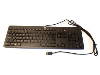Klawiatura USB HP Slim KB Win 8 International (803181-L31), Czarna 