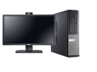 Zestaw Komputer Dell 7010d + Monitor Dell 21.5" + Kamera internetowa + Głośniki 2.0 + Słuchawki z mikrofonem, Intel Core i3 III-GEN, 16GB, 1TB, DVD, Windows 10 Pro, 3 lata gwarancji