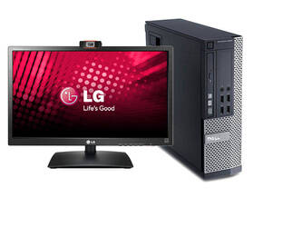 Zestaw Komputer Dell 9020sf + Monitor LG 23" + Kamera internetowa + Głośniki 2.0 + Słuchawki z mikrofonem, Intel Core i3 IV-GEN, 16GB, 120GB SSD, DVDRW, Windows 10 Pro, 3 lata gwarancji