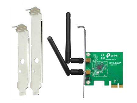 Karta sieciowa WiFi TP-LINK TL-WN881ND 802.11n 300Mbps, 2x antena 2dBi, PCI-Express x1, Wysoki / Niski profil, NOWA